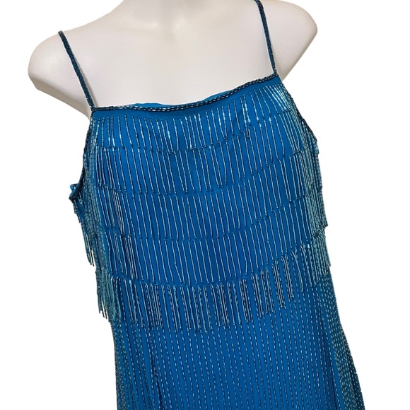 Vintage NWT Alyce Designs Blue Beaded Dress - Picture 3 of 16